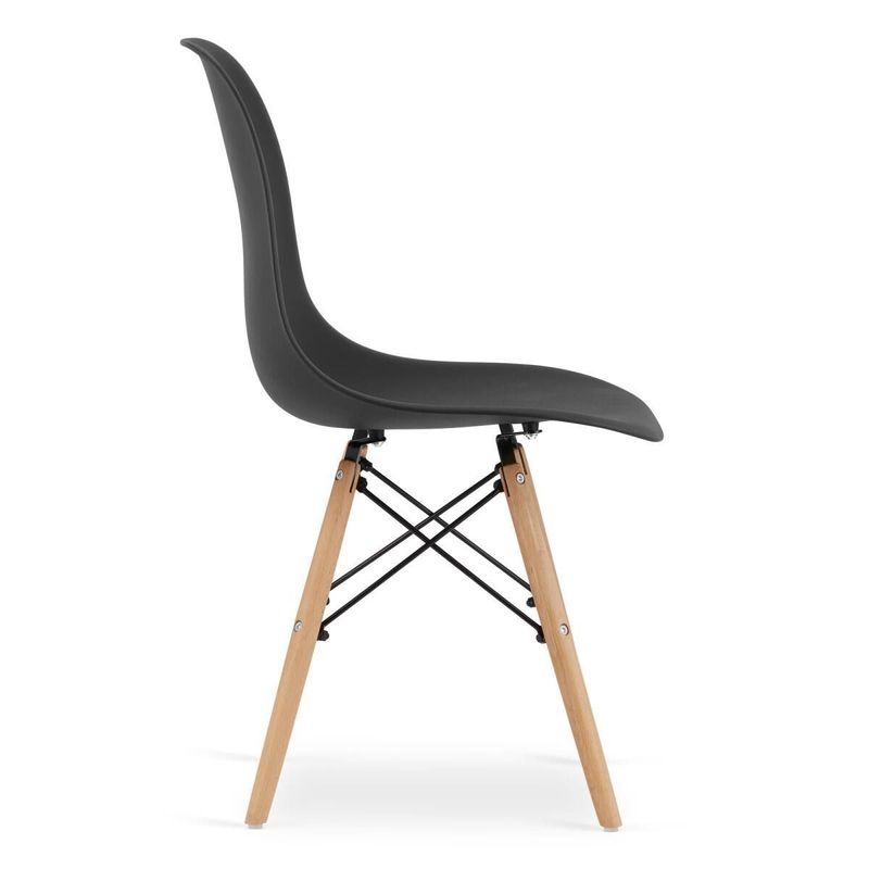 Casa si Gradina - Mobilier - Seturi de mobilier - Seturi mese si scaune - Set masa stil scandinav + 6 scaune Osaka negru, Artool, MDF alb si lemn, 120x80x75 cm - Infinity.ro