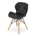 Casa si Gradina - Mobilier - Seturi de mobilier - Seturi mese si scaune - Set masa rotunda stil scandinav + 4 scaune Lago, Artool, MDF si lemn, alb si negru, 60x50 cm - Infinity.ro