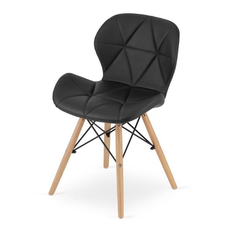 Casa si Gradina - Mobilier - Seturi de mobilier - Seturi mese si scaune - Set masa rotunda stil scandinav + 4 scaune Lago, Artool, MDF si lemn, alb si negru, 60x50 cm - Infinity.ro