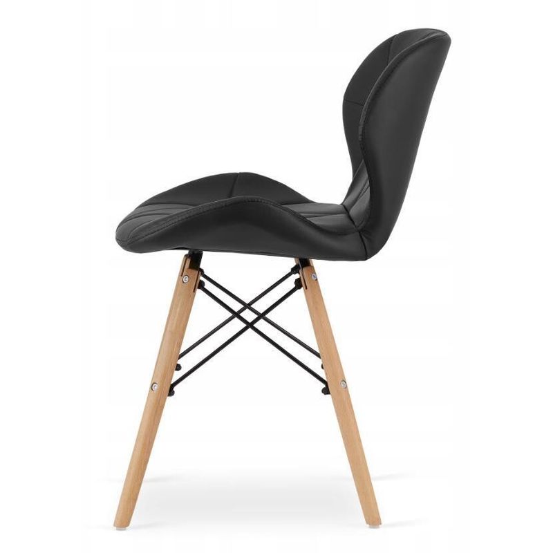 Casa si Gradina - Mobilier - Seturi de mobilier - Seturi mese si scaune - Set masa rotunda stil scandinav + 4 scaune Lago, Artool, MDF si lemn, alb si negru, 60x50 cm - Infinity.ro