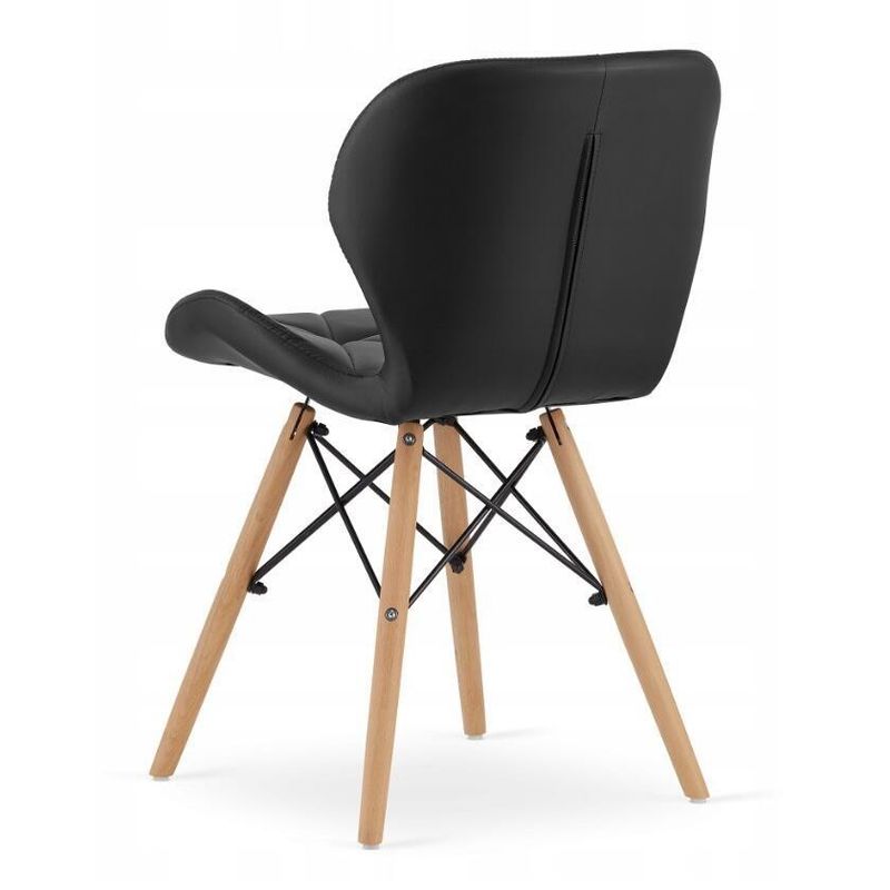 Casa si Gradina - Mobilier - Seturi de mobilier - Seturi mese si scaune - Set masa rotunda stil scandinav + 4 scaune Lago, Artool, MDF si lemn, alb si negru, 60x50 cm - Infinity.ro