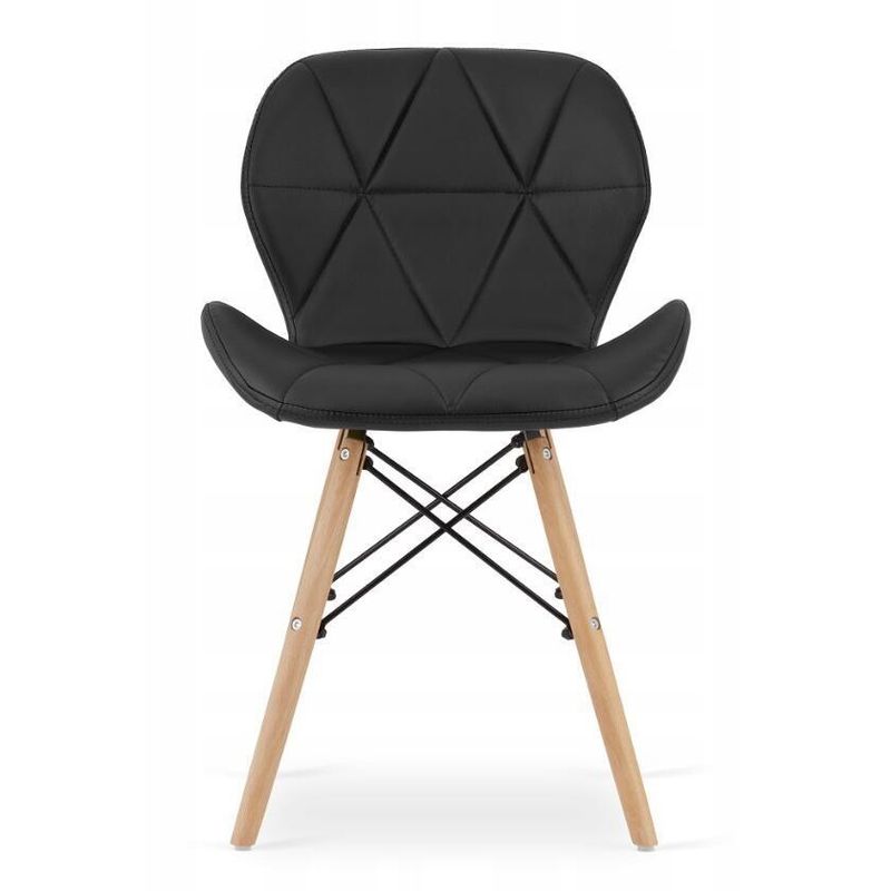Casa si Gradina - Mobilier - Seturi de mobilier - Seturi mese si scaune - Set masa rotunda stil scandinav + 4 scaune Lago, Artool, MDF si lemn, alb si negru, 60x50 cm - Infinity.ro