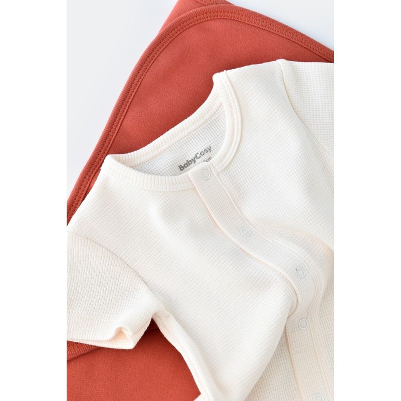 Fashion, accesorii si bijuterii - Copii - Imbracaminte copii - Salopete copii - Salopeta cu pantaloni scurti - 100% bumbac organic - Ecru, BabyCosy (Marime: 12-18 Luni) - Infinity.ro