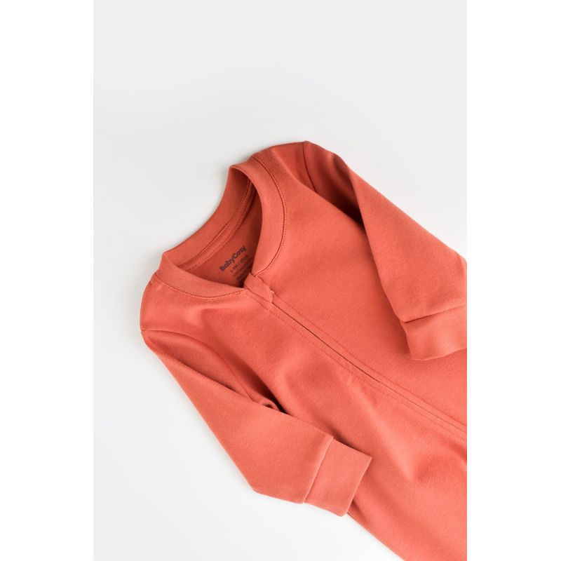 Fashion, accesorii si bijuterii - Copii - Imbracaminte copii - Salopete copii - Salopeta cu fermoar cu maneca lunga si pantaloni lungi - 100%bumbac organic - Scortisoara, BabyCosy (Marime: 6-9 luni) - Infinity.ro