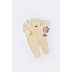 Fashion, accesorii si bijuterii - Copii - Imbracaminte copii - Salopete copii - Salopeta cu maneca lunga si fermoar din 80%bumbac organic si 20% poliester -Crem, BabyCosy (Marime: 9-12 luni) - Infinity.ro