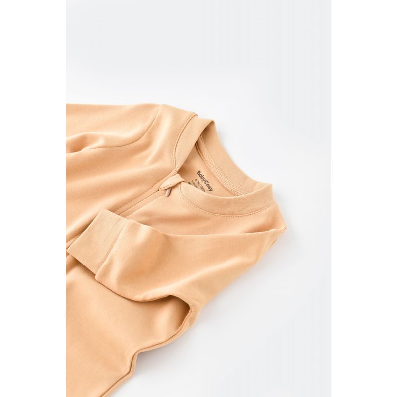 Fashion, accesorii si bijuterii - Copii - Imbracaminte copii - Salopete copii - Salopeta cu fermoar cu maneca lunga si pantaloni lungi - 100%bumbac organic - Mustar, BabyCosy (Marime: 6-9 luni) - Infinity.ro