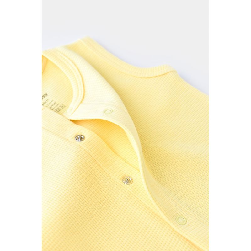 Fashion, accesorii si bijuterii - Copii - Imbracaminte copii - Salopete copii - Salopeta fara maneci si pantaloni scurti - 100% bumbac organic - Galben, BabyCosy (Marime: 12-18 Luni) - Infinity.ro