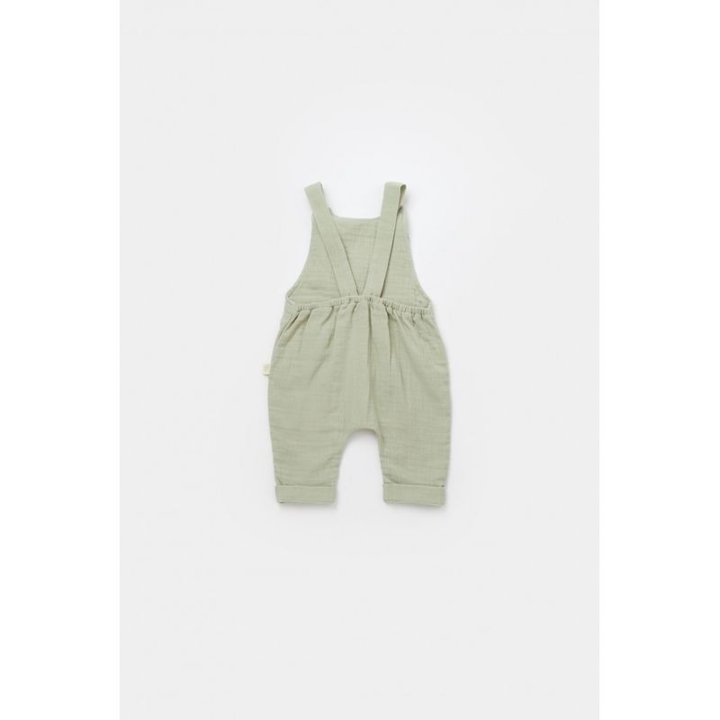 Fashion, accesorii si bijuterii - Copii - Imbracaminte copii - Salopete copii - Salopeta de vara cu pantaloni lungi din muselina, BabyCosy, 100% bumbac organic, verde (Marime: 9-12 luni) - Infinity.ro