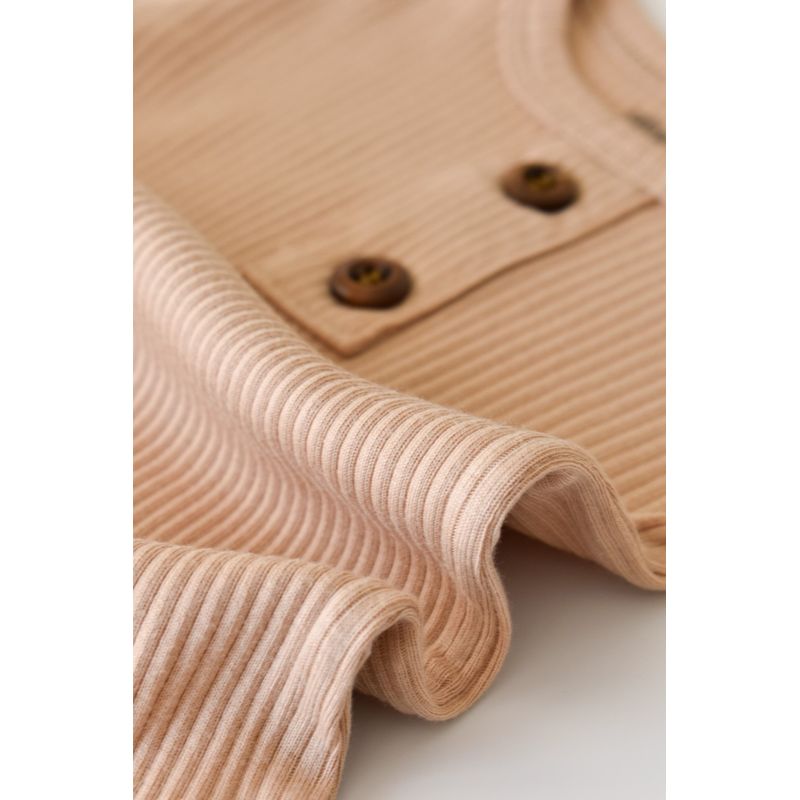 Fashion, accesorii si bijuterii - Copii - Imbracaminte copii - Salopete copii - Salopeta cu maneca lunga si pantaloni lungi din bumbac organic si modal - Somon BabyCosy (Marime: 0-3 Luni) - Infinity.ro