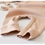 Fashion, accesorii si bijuterii - Copii - Imbracaminte copii - Salopete copii - Salopeta cu maneca lunga si pantaloni lungi din bumbac organic si modal - Somon BabyCosy (Marime: 0-3 Luni) - Infinity.ro