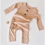 Fashion, accesorii si bijuterii - Copii - Imbracaminte copii - Salopete copii - Salopeta cu maneca lunga si pantaloni lungi din bumbac organic si modal - Somon BabyCosy (Marime: 0-3 Luni) - Infinity.ro