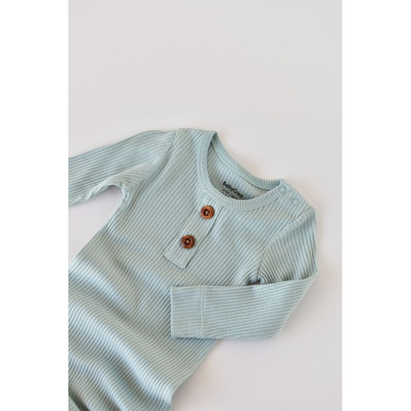 Fashion, accesorii si bijuterii - Copii - Imbracaminte copii - Salopete copii - Salopeta cu maneca lunga si pantaloni lungi din bumbac organic si modal - Mint BabyCosy (Marime: 6-9 luni) - Infinity.ro