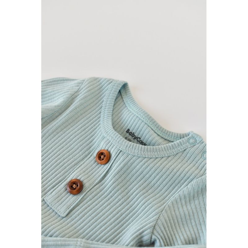 Fashion, accesorii si bijuterii - Copii - Imbracaminte copii - Salopete copii - Salopeta cu maneca lunga si pantaloni lungi din bumbac organic si modal - Mint BabyCosy (Marime: 6-9 luni) - Infinity.ro