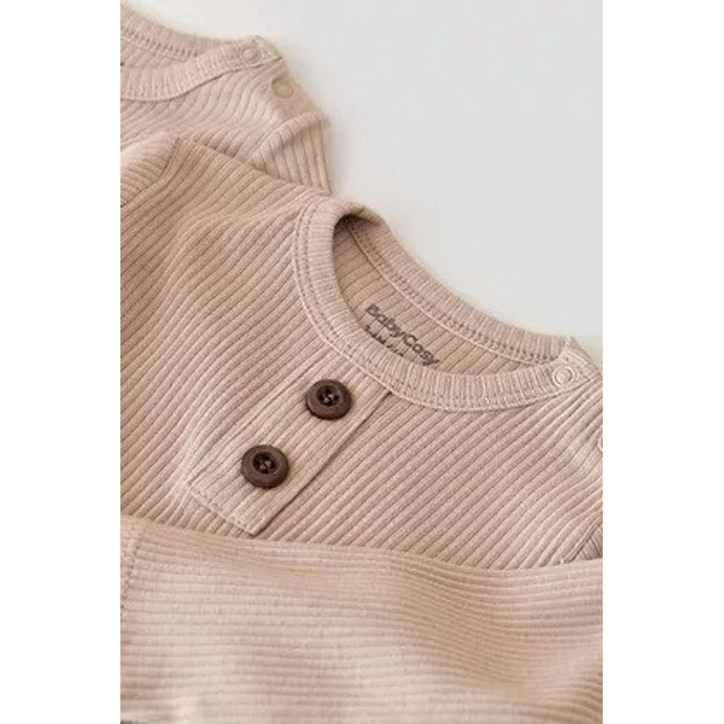 Fashion, accesorii si bijuterii - Copii - Imbracaminte copii - Salopete copii - Salopeta cu maneca lunga si pantaloni lungi din bumbac organic si modal - Blush BabyCosy (Marime: 3-6 Luni) - Infinity.ro