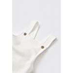 Fashion, accesorii si bijuterii - Copii - Imbracaminte copii - Salopete copii - Salopeta Velvet cu bretele din 80%bumbac organic si 20% poliester - Ecru, BabyCosy (Marime: 18-24 Luni) - Infinity.ro
