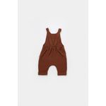 Fashion, accesorii si bijuterii - Copii - Imbracaminte copii - Salopete copii - Salopeta de vara cu buzunare din muselina, BabyCosy, 100% bumbac organic, caramiziu (Marime: 12-18 Luni) - Infinity.ro