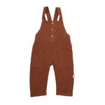 Fashion, accesorii si bijuterii - Copii - Imbracaminte copii - Salopete copii - Salopeta de vara cu buzunare din muselina, BabyCosy, 100% bumbac organic, caramiziu (Marime: 12-18 Luni) - Infinity.ro
