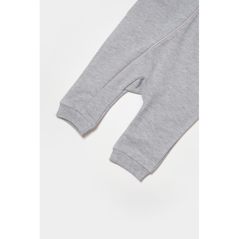 Fashion, accesorii si bijuterii - Copii - Imbracaminte copii - Salopete copii - Salopeta cu fermoar, Two thread, BabyCosy, 100% bumbac organic, Gri (Marime: 9-12 luni) - Infinity.ro