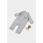 Fashion, accesorii si bijuterii - Copii - Imbracaminte copii - Salopete copii - Salopeta cu fermoar, Two thread, BabyCosy, 100% bumbac organic, Gri (Marime: 9-12 luni) - Infinity.ro