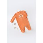 Fashion, accesorii si bijuterii - Copii - Imbracaminte copii - Salopete copii - Salopeta Curcubeu cu maneca lunga si botosei din 80%bumbac organic si 20% poliester - Portocaliu, BabyCosy (Marime: 3-6 Luni) - Infinity.ro