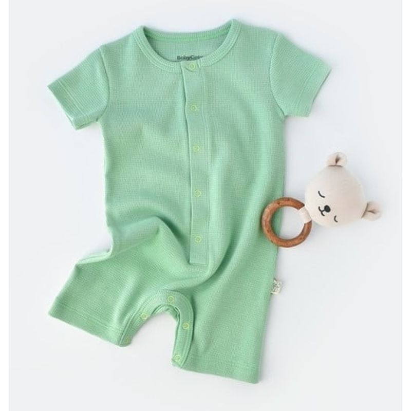 Fashion, accesorii si bijuterii - Copii - Imbracaminte copii - Salopete copii - Salopeta cu pantaloni scurti - 100% bumbac organic - Mint, BabyCosy (Marime: 9-12 luni) - Infinity.ro