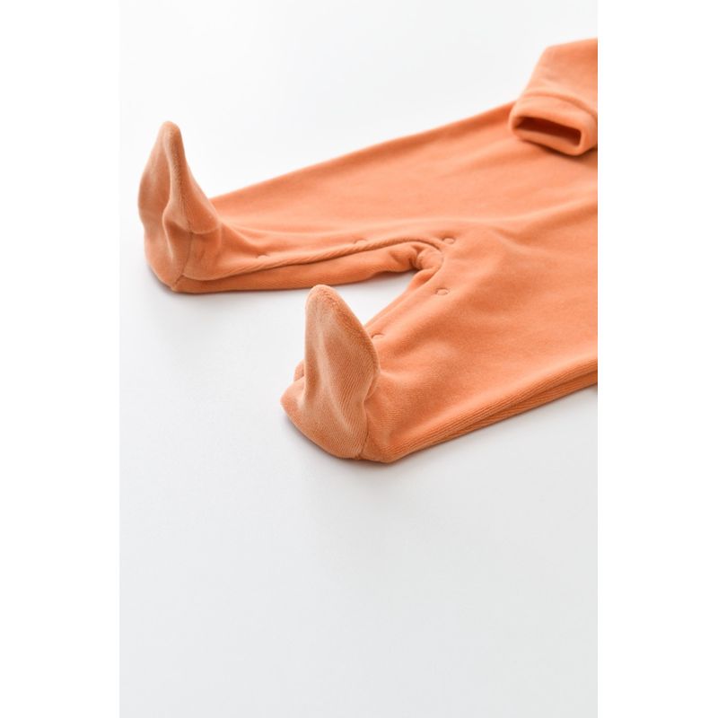 Fashion, accesorii si bijuterii - Copii - Imbracaminte copii - Salopete copii - Salopeta Curcubeu cu maneca lunga si botosei din 80%bumbac organic si 20% poliester - Portocaliu, BabyCosy (Marime: 6-9 luni) - Infinity.ro