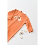 Fashion, accesorii si bijuterii - Copii - Imbracaminte copii - Salopete copii - Salopeta Curcubeu cu maneca lunga si botosei din 80%bumbac organic si 20% poliester - Portocaliu, BabyCosy (Marime: 6-9 luni) - Infinity.ro