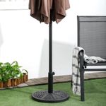 Casa si Gradina - Decoratiuni - Obiecte decorative - Suporturi umbrele - Suport pentru umbrela 38-48 mm, rotund, HDPE, imitatie ratan, negru, 45x33 cm - Infinity.ro