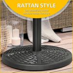 Casa si Gradina - Decoratiuni - Obiecte decorative - Suporturi umbrele - Suport pentru umbrela 38-48 mm, rotund, HDPE, imitatie ratan, negru, 45x33 cm - Infinity.ro