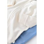 Fashion, accesorii si bijuterii - Copii - Imbracaminte copii - Salopete copii - Salopeta cu fermoar cu maneca lunga si pantaloni lungi - 100%bumbac organic - Ecru, BabyCosy (Marime: 9-12 luni) - Infinity.ro