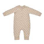 Fashion, accesorii si bijuterii - Copii - Imbracaminte copii - Salopete copii - Salopeta cu fermoar si buline Girafa, BabyCosy, 100% bumbac organic, Mink (Marime: 18-24 Luni) - Infinity.ro