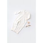 Fashion, accesorii si bijuterii - Copii - Imbracaminte copii - Salopete copii - Salopeta cu fermoar cu maneca lunga si pantaloni lungi - 100%bumbac organic - Ecru cu buline, BabyCosy (Marime: 12-18 Luni) - Infinity.ro