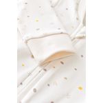 Fashion, accesorii si bijuterii - Copii - Imbracaminte copii - Salopete copii - Salopeta cu fermoar cu maneca lunga si pantaloni lungi - 100%bumbac organic - Ecru cu buline, BabyCosy (Marime: 12-18 Luni) - Infinity.ro