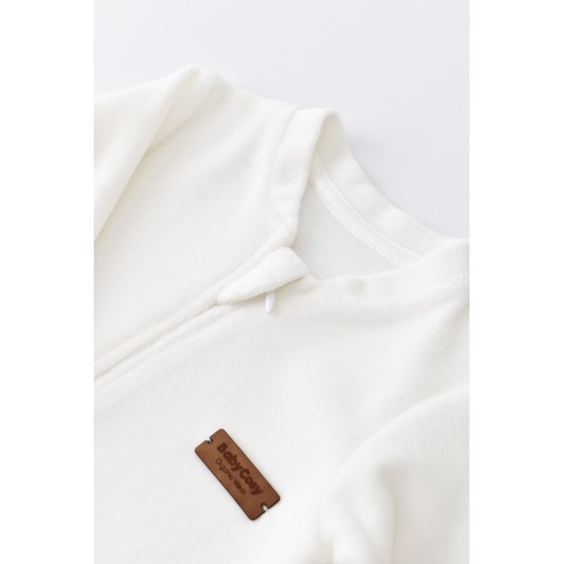 Fashion, accesorii si bijuterii - Copii - Imbracaminte copii - Salopete copii - Salopeta cu maneca lunga si fermoar din 80%bumbac organic si 20% poliester - Ecru, BabyCosy (Marime: 9-12 luni) - Infinity.ro