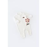Fashion, accesorii si bijuterii - Copii - Imbracaminte copii - Salopete copii - Salopeta cu maneca lunga si fermoar din 80%bumbac organic si 20% poliester - Ecru, BabyCosy (Marime: 9-12 luni) - Infinity.ro