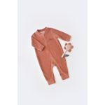 Fashion, accesorii si bijuterii - Copii - Imbracaminte copii - Salopete copii - Salopeta cu maneca lunga si fermoar din 80%bumbac organic si 20% poliester - Caramiziu, BabyCosy (Marime: 18-24 Luni) - Infinity.ro