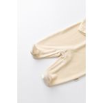 Fashion, accesorii si bijuterii - Copii - Imbracaminte copii - Salopete copii - Salopeta Curcubeu cu maneca lunga si botosei din 80%bumbac organic si 20% poliester - Crem, BabyCosy (Marime: 6-9 luni) - Infinity.ro