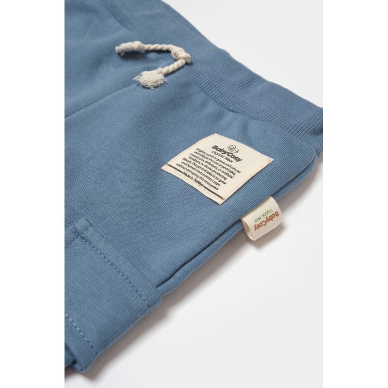 Fashion, accesorii si bijuterii - Copii - Imbracaminte copii - Pantaloni copii - Pantaloni cu buzunare laterale, Two thread, 100%bumbac organic - Indigo, BabyCosy (Marime: 9-12 luni) - Infinity.ro