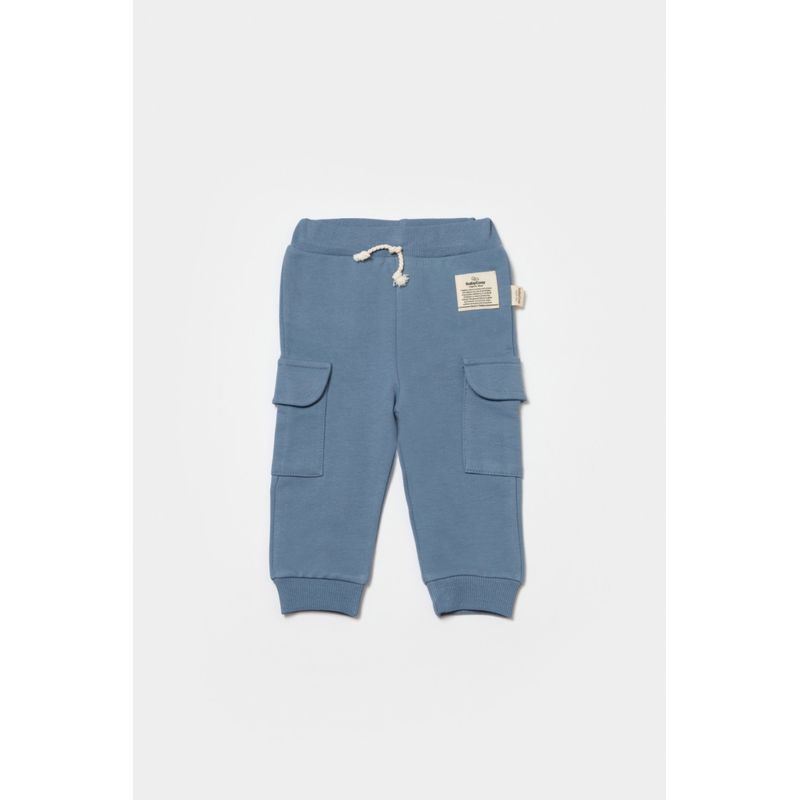 Fashion, accesorii si bijuterii - Copii - Imbracaminte copii - Pantaloni copii - Pantaloni cu buzunare laterale, Two thread, 100%bumbac organic - Indigo, BabyCosy (Marime: 9-12 luni) - Infinity.ro