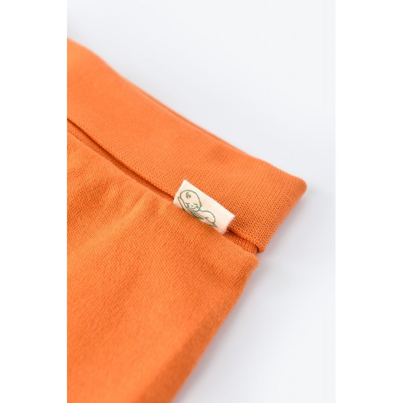 Fashion, accesorii si bijuterii - Copii - Imbracaminte copii - Pantaloni copii - Pantaloni cu Botosei - Bumbac organic Portocaliu BabyCosy (Marime: 6-9 luni) - Infinity.ro