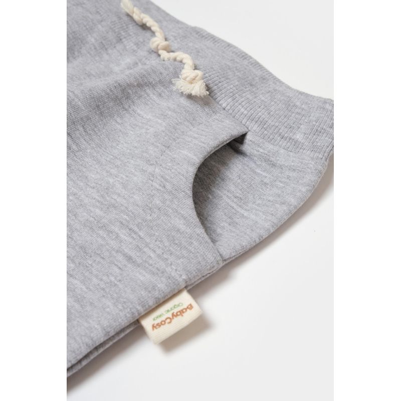 Fashion, accesorii si bijuterii - Copii - Imbracaminte copii - Pantaloni copii - Pantaloni lungi, Two thread, 100%bumbac organic - Gri, BabyCosy (Marime: 3-6 Luni) - Infinity.ro