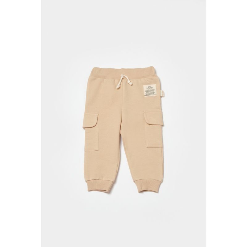 Fashion, accesorii si bijuterii - Copii - Imbracaminte copii - Pantaloni copii - Pantaloni cu buzunare laterale, Two thread, 100%bumbac organic - Stone, BabyCosy (Marime: 12-18 Luni) - Infinity.ro
