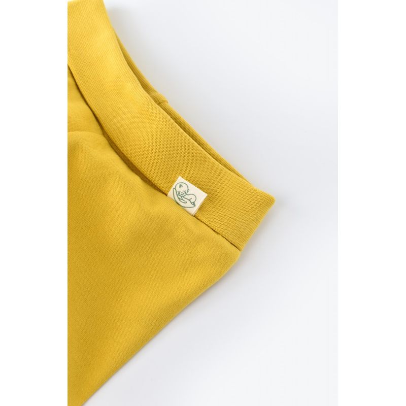Fashion, accesorii si bijuterii - Copii - Imbracaminte copii - Pantaloni copii - Pantaloni cu Botosei - Bumbac organic Galben pal BabyCosy (Marime: 6-9 luni) - Infinity.ro