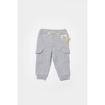 Fashion, accesorii si bijuterii - Copii - Imbracaminte copii - Pantaloni copii - Pantaloni cu buzunare laterale, Two thread, 100%bumbac organic - Gri, BabyCosy (Marime: 3-6 Luni) - Infinity.ro