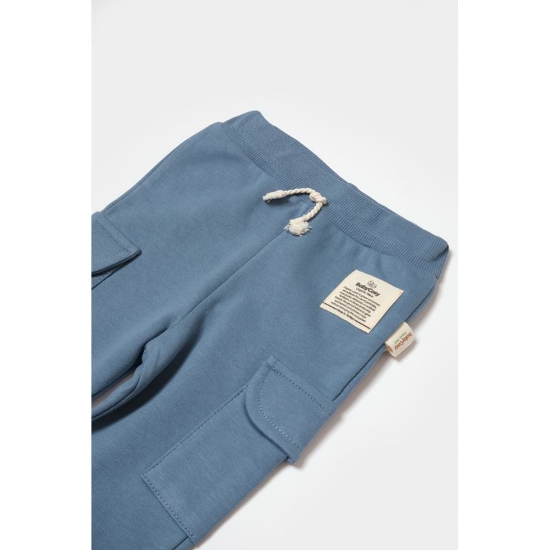 Fashion, accesorii si bijuterii - Copii - Imbracaminte copii - Pantaloni copii - Pantaloni cu buzunare laterale, Two thread, 100%bumbac organic - Indigo, BabyCosy (Marime: 3-6 Luni) - Infinity.ro