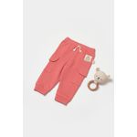 Fashion, accesorii si bijuterii - Copii - Imbracaminte copii - Pantaloni copii - Pantaloni cu buzunare laterale, Two thread, 100%bumbac organic - Rose, BabyCosy (Marime: 9-12 luni) - Infinity.ro