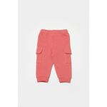 Fashion, accesorii si bijuterii - Copii - Imbracaminte copii - Pantaloni copii - Pantaloni cu buzunare laterale, Two thread, 100%bumbac organic - Rose, BabyCosy (Marime: 9-12 luni) - Infinity.ro