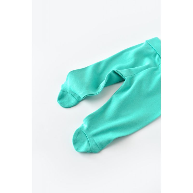 Fashion, accesorii si bijuterii - Copii - Imbracaminte copii - Pantaloni copii - Pantaloni cu Botosei - Bumbac organic Turcoaz BabyCosy (Marime: 6-9 luni) - Infinity.ro