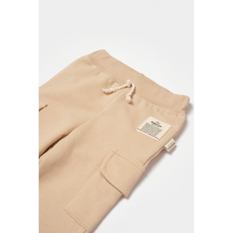 Fashion, accesorii si bijuterii - Copii - Imbracaminte copii - Pantaloni copii - Pantaloni cu buzunare laterale, Two thread, 100%bumbac organic - Stone, BabyCosy (Marime: 6-9 luni) - Infinity.ro