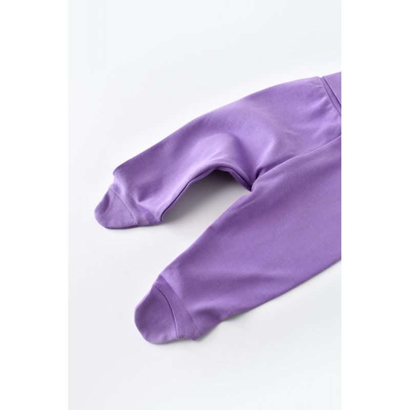 Fashion, accesorii si bijuterii - Copii - Imbracaminte copii - Pantaloni copii - Pantaloni cu Botosei - Bumbac organic Mov BabyCosy (Marime: 6-9 luni) - Infinity.ro